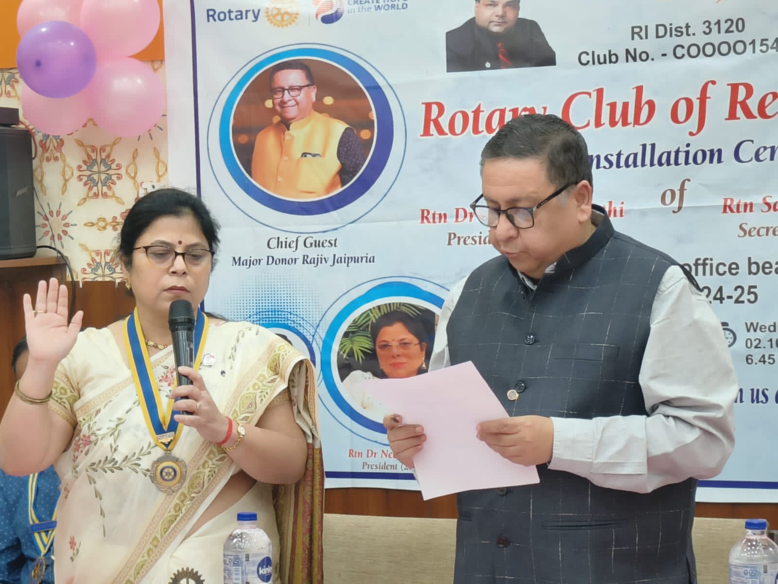 रोटेरियन डॉक्टर नीलम त्रिपाठी बनी रोटरी क्लब रेनुकूट की अध्यक्षा